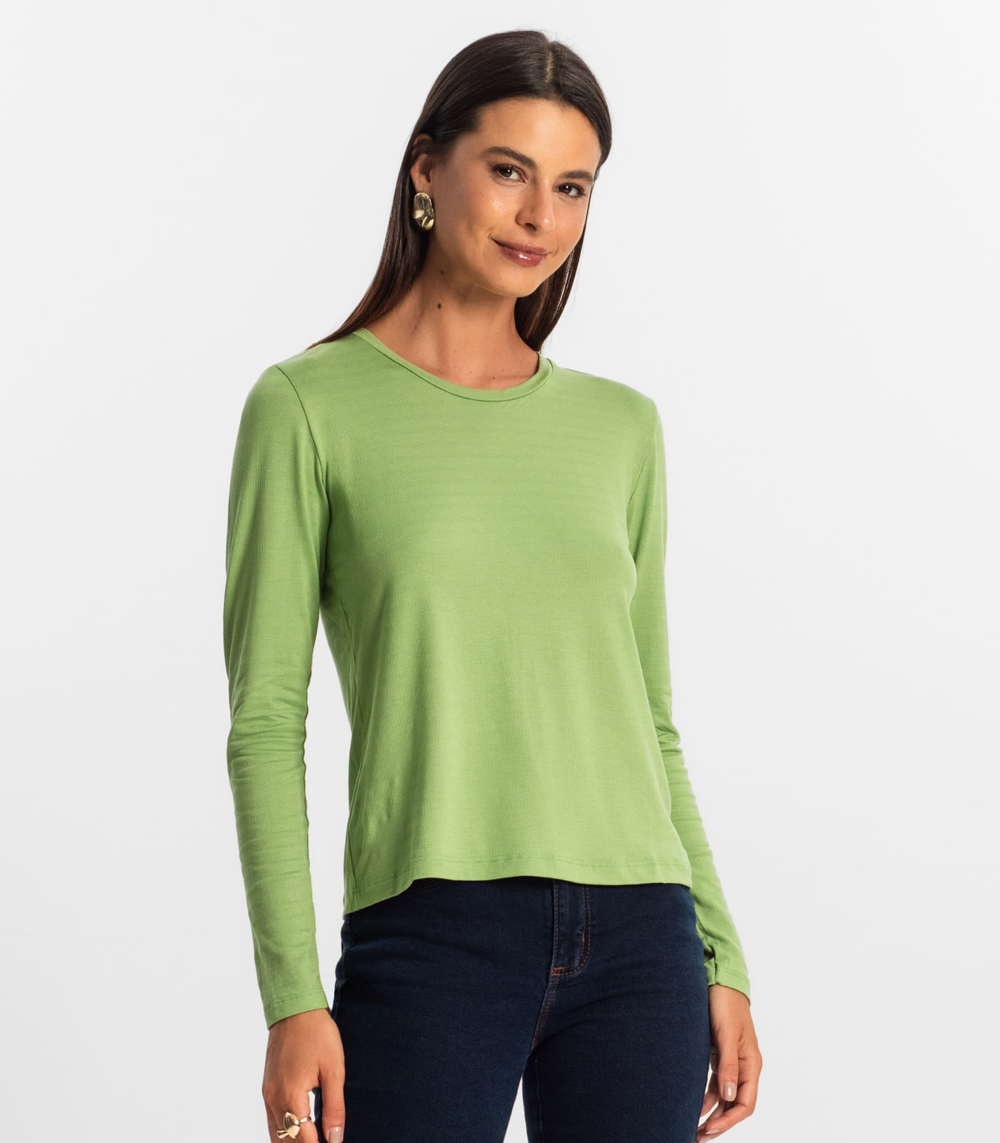 Blusa Manga Longa Feminina Rovitex Verde - Imagem 2