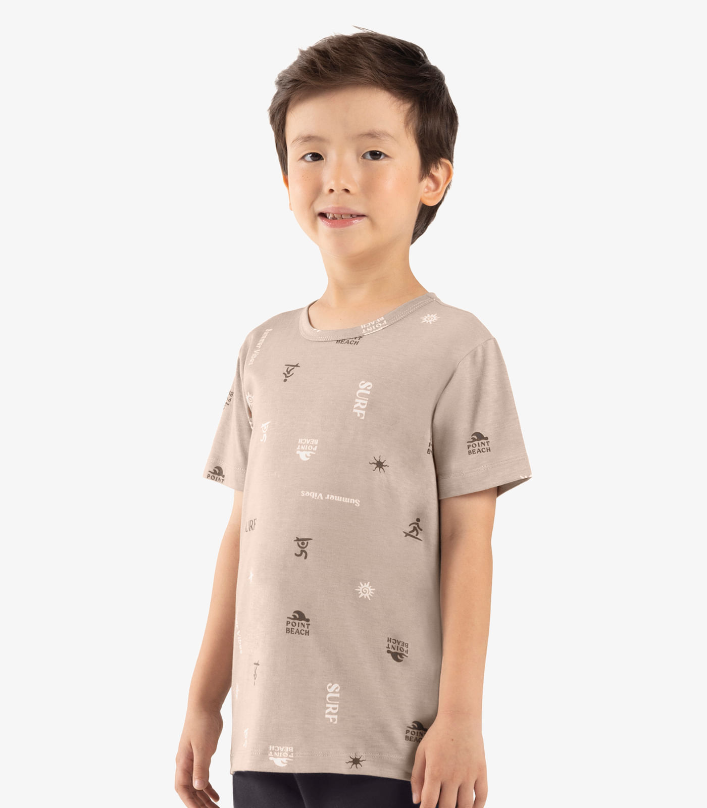 Camiseta Infantil Manga Curta Rovi Kids Marrom