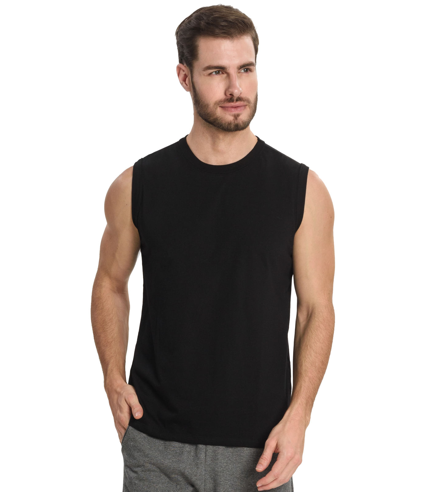 Regata Masculina Básica Rovitex Preto - Imagem 3