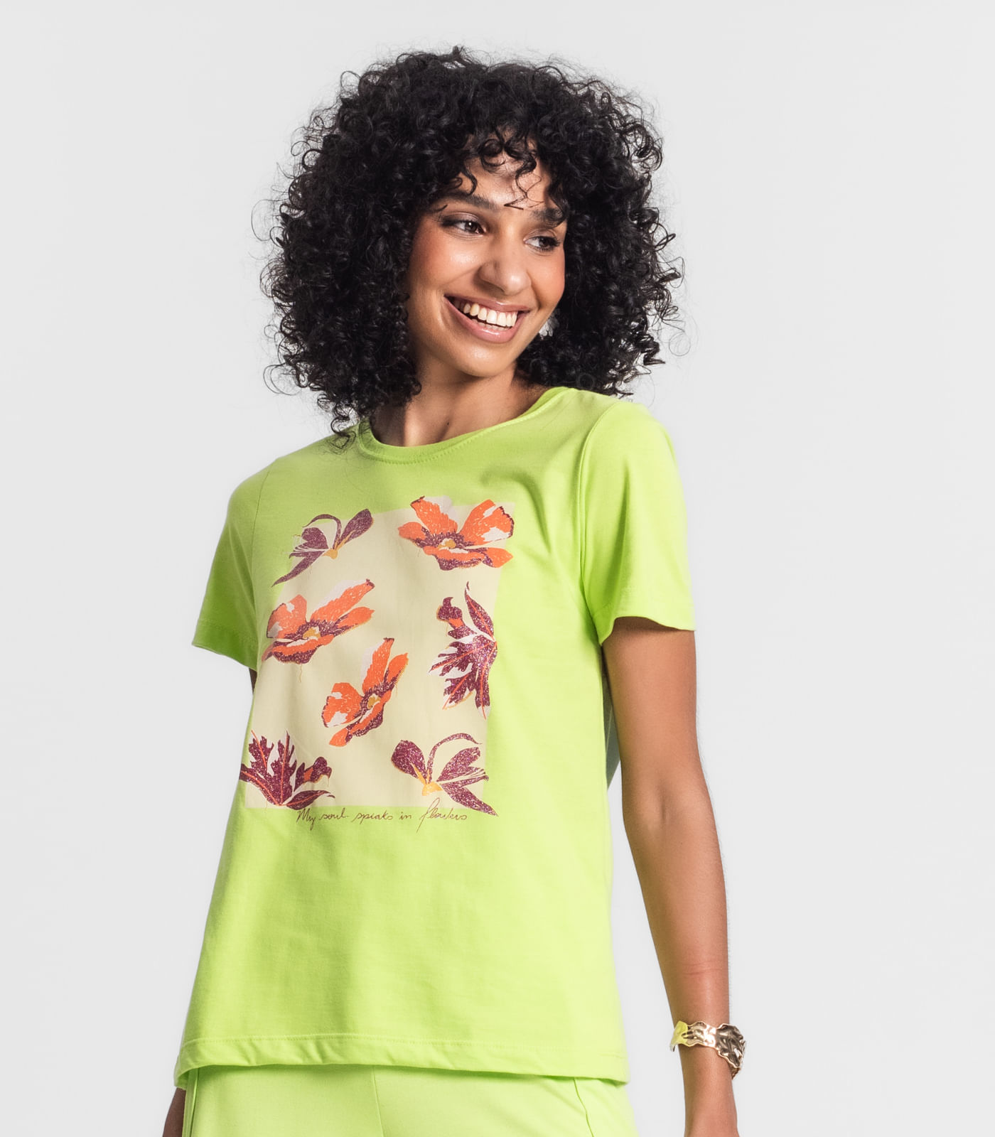 Camiseta Feminina Manga Curta Rovitex Verde - Imagem 2