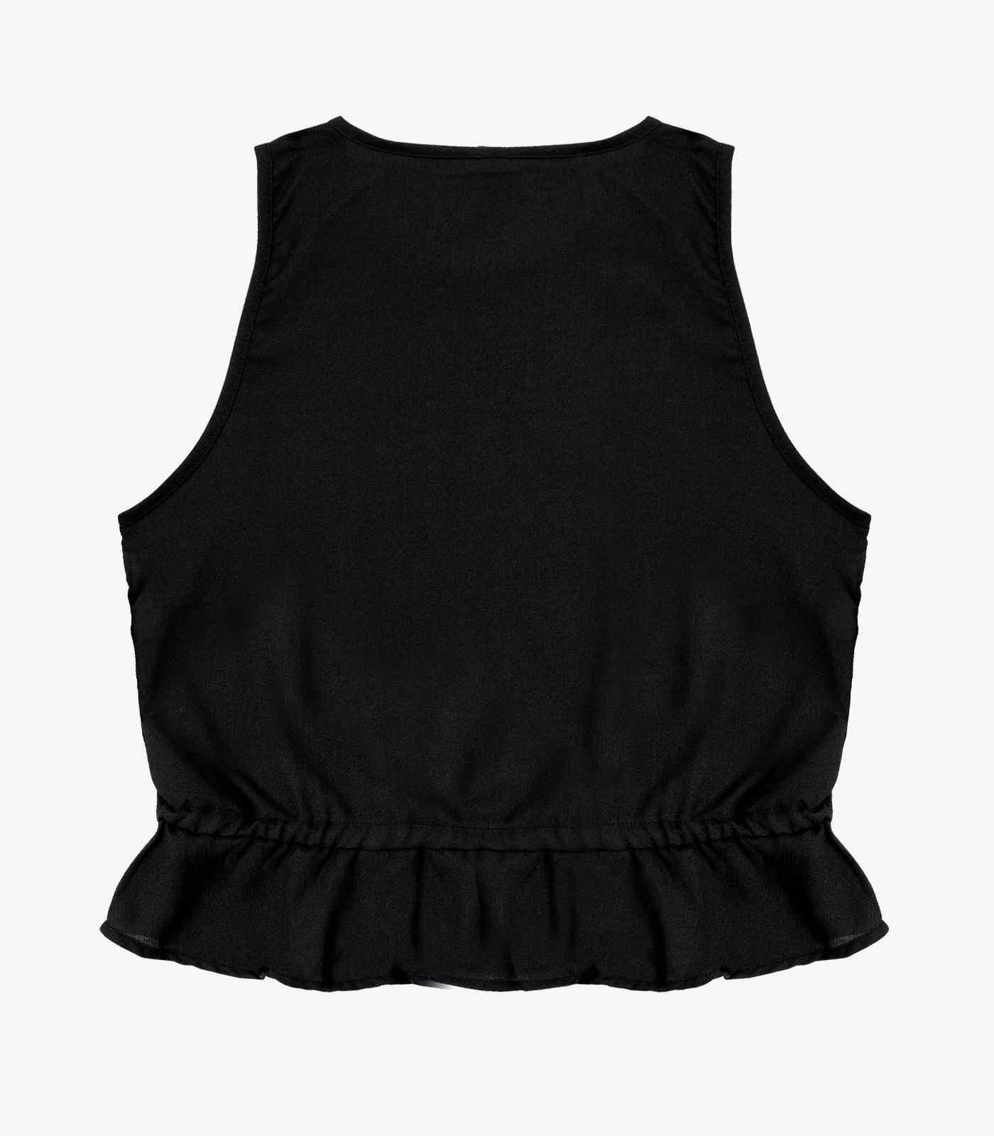 Regata Feminina em Crepe Infinita Cor Preto - Imagem 6