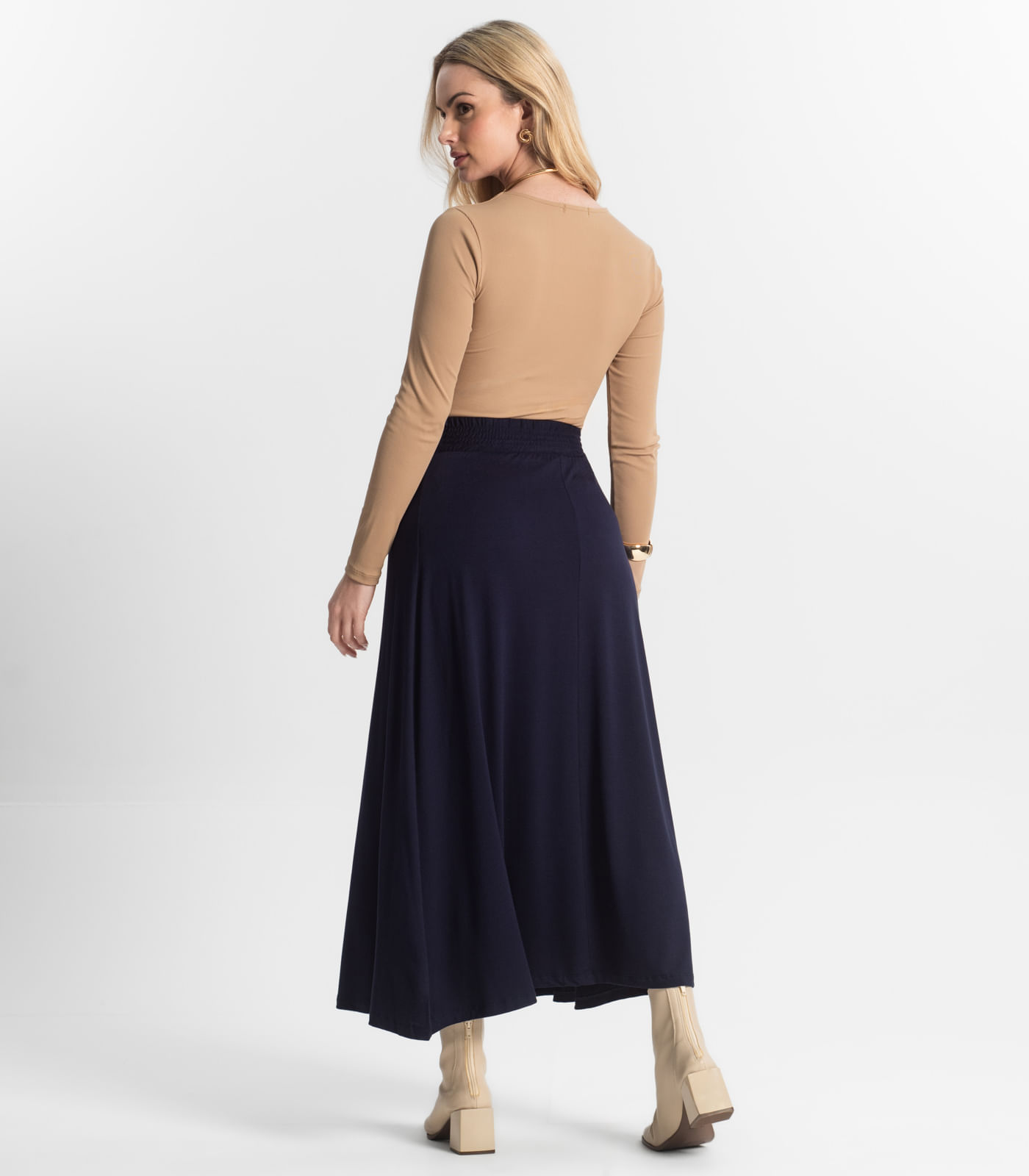 Saia Midi Feminina Select Azul - Imagem 3