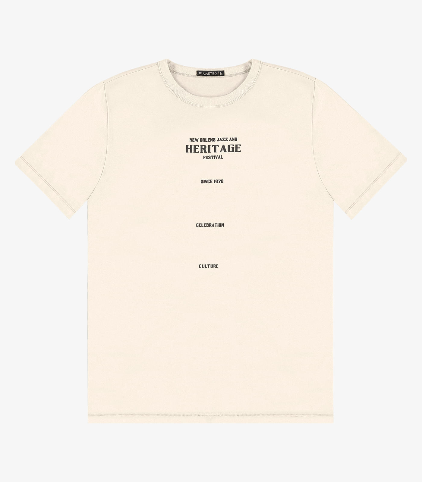 Camiseta Masculina em Meia Malha Diametro Bege