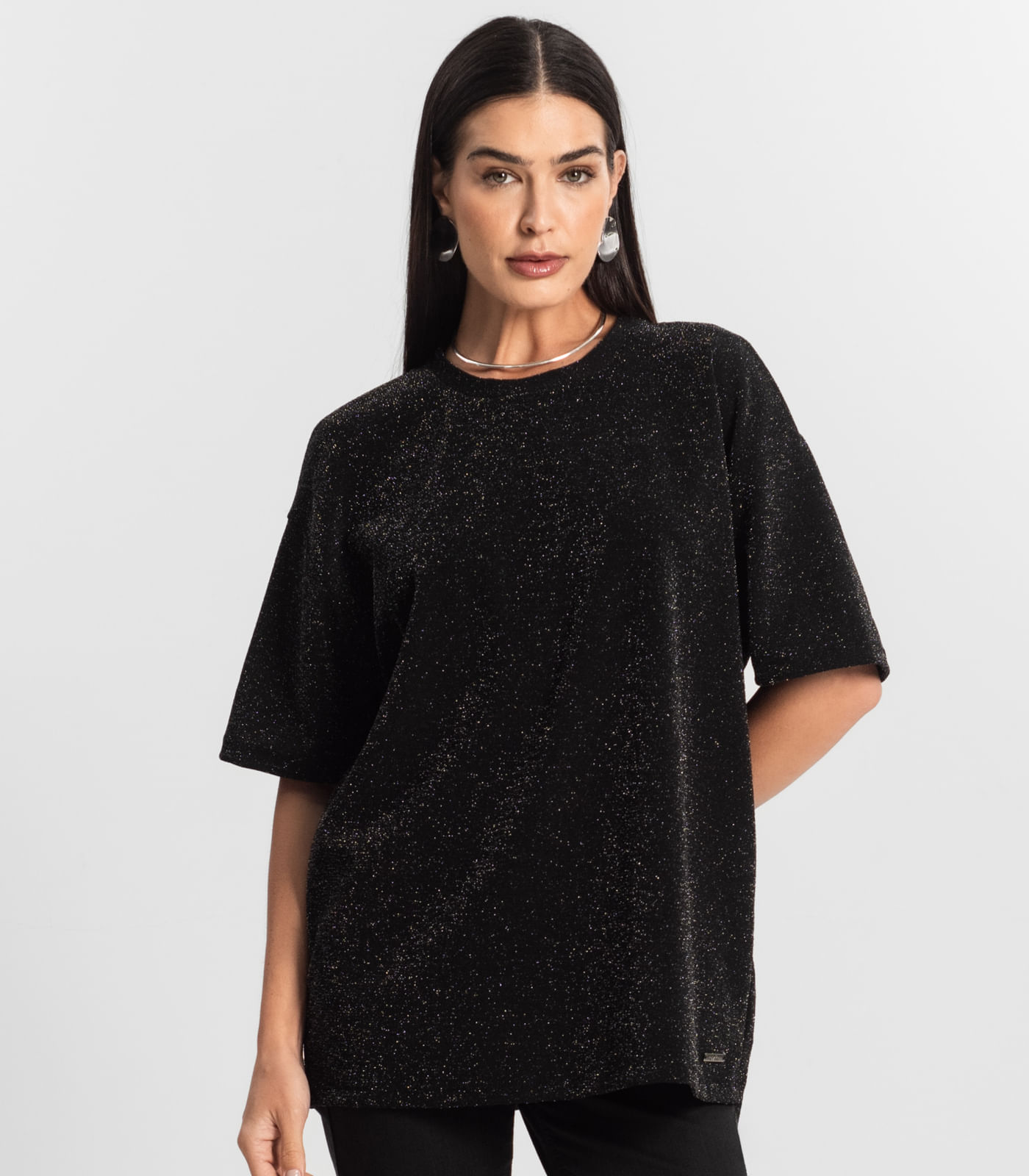 Blusa Feminina T-Shirt Over Rovitex Preto - Imagem 2
