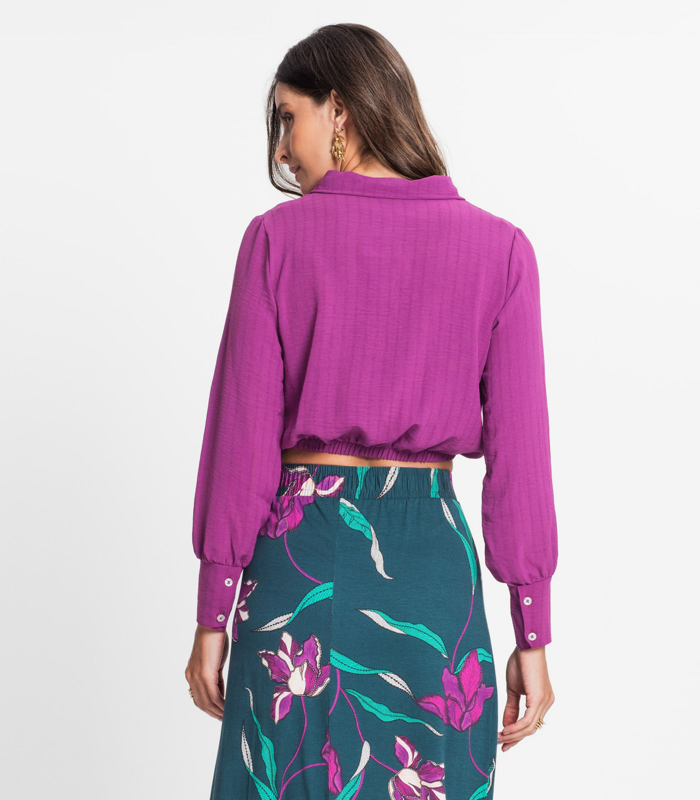 Camisa Feminina Manga Longa Rovitex Roxo - Imagem 3