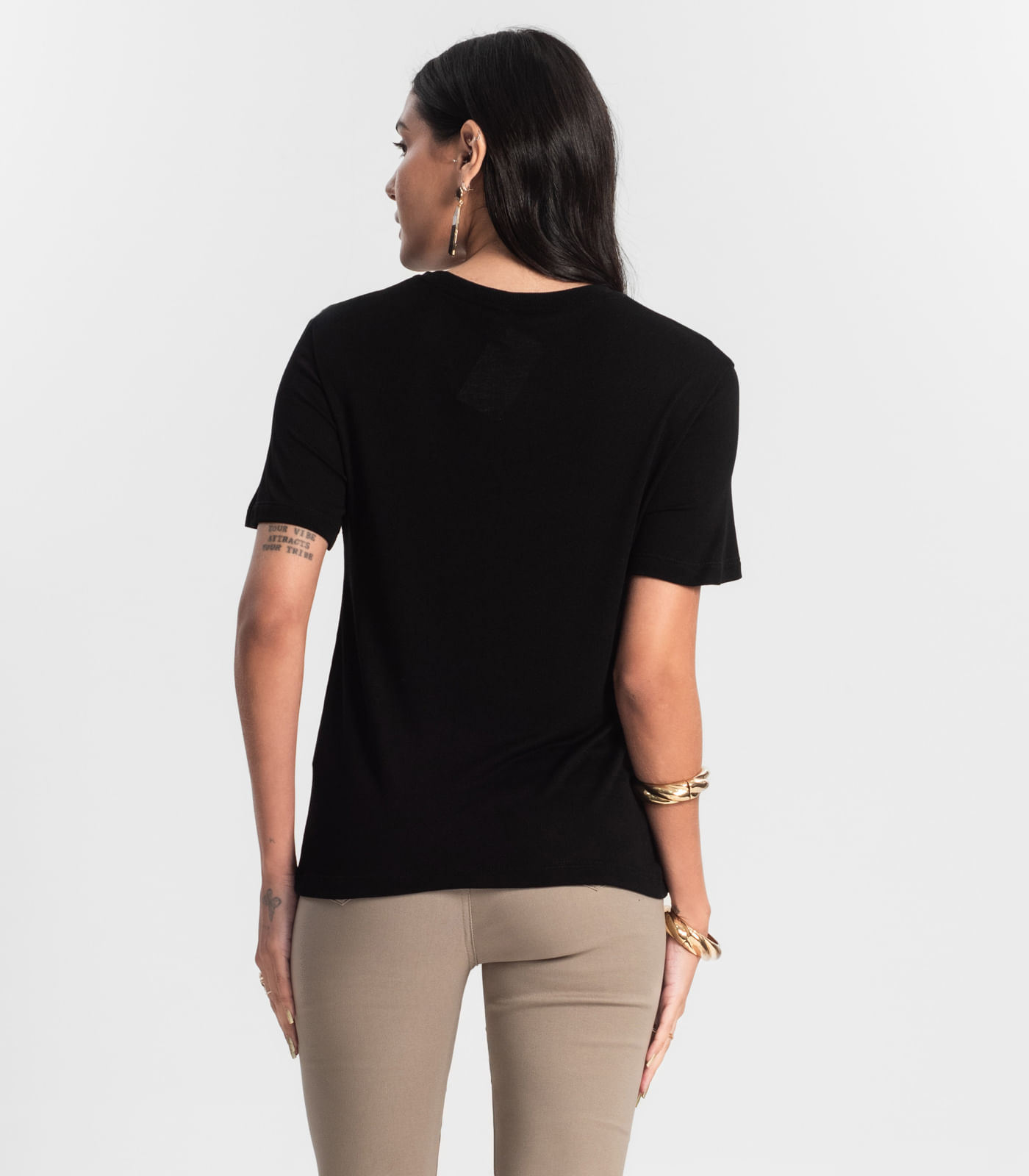 Blusa Visco Tricot Feminina Rovitex Preto - Imagem 3