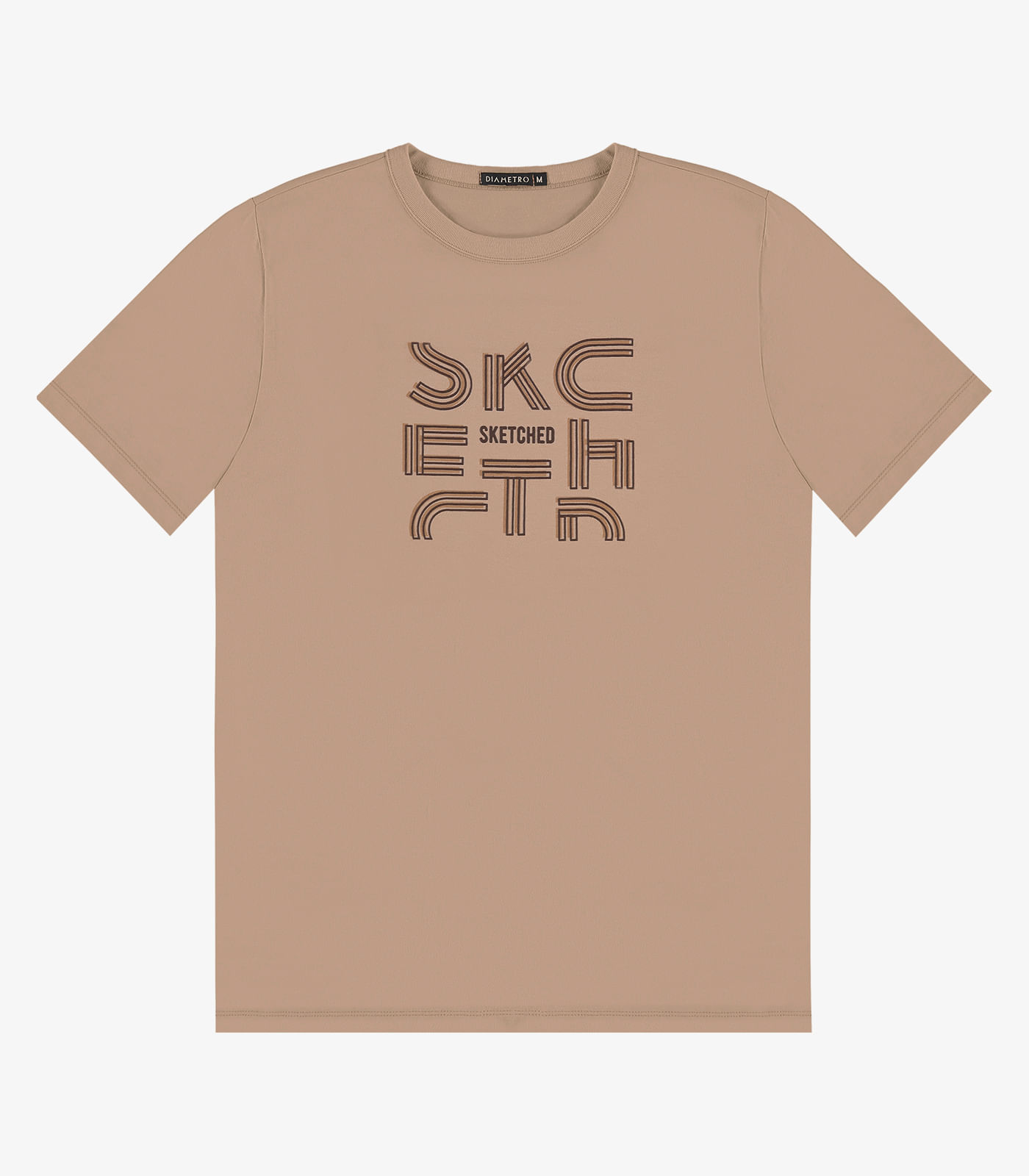 Camiseta Masculina em Meia Malha Diametro Marrom