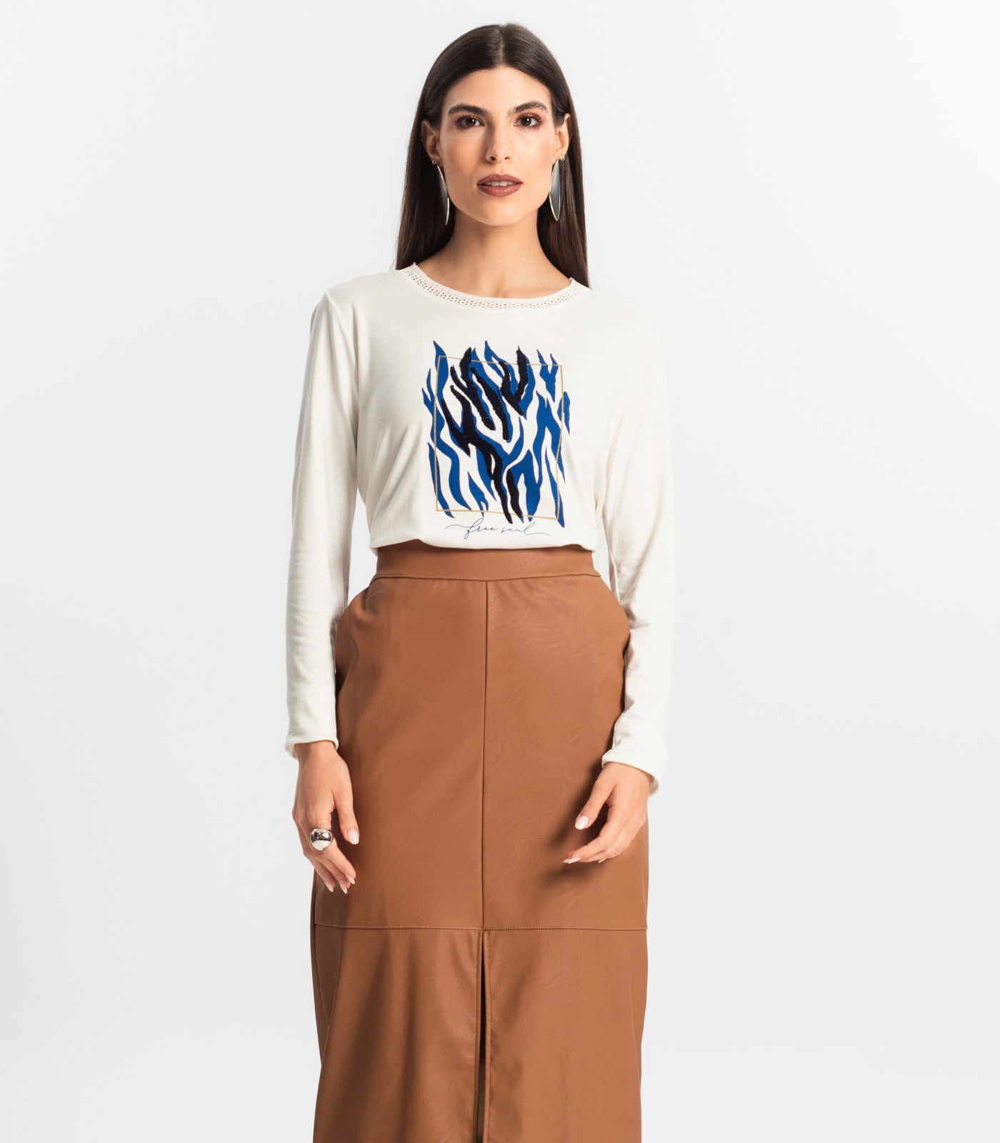 Blusa Manga Longa Endless Bege
