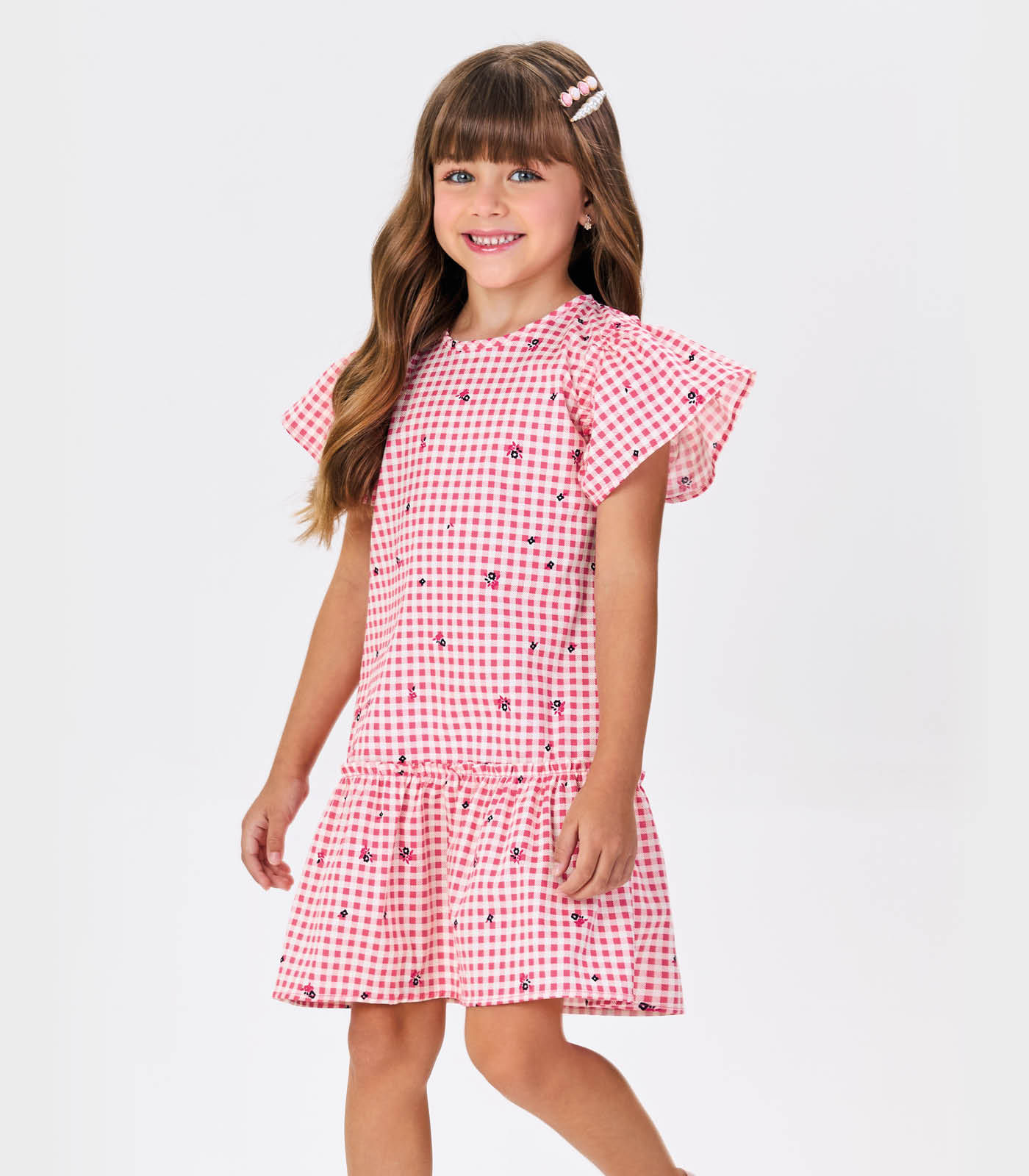 Vestido Popeline Estampado Trick Nick Rosa - Imagem 2