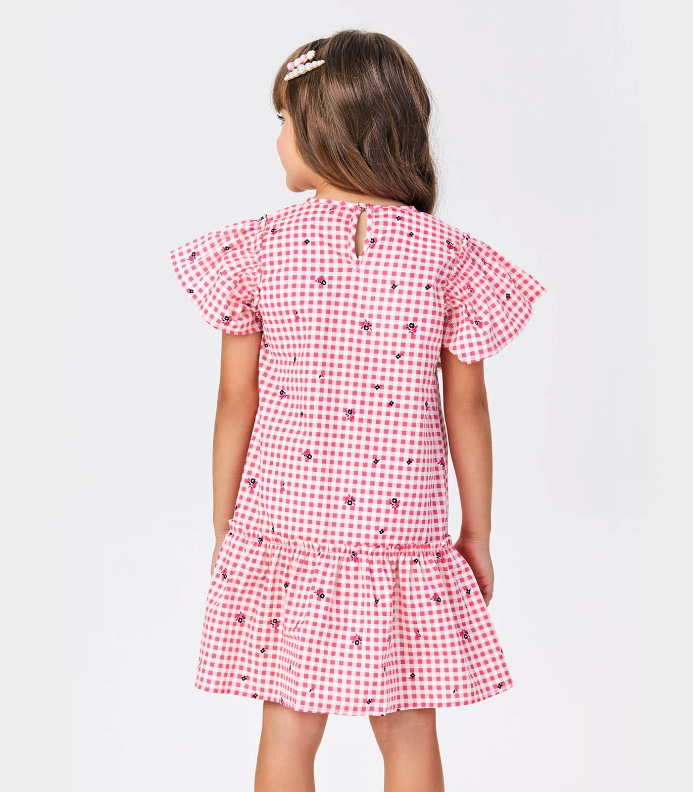 Vestido Popeline Estampado Trick Nick Rosa - Imagem 3