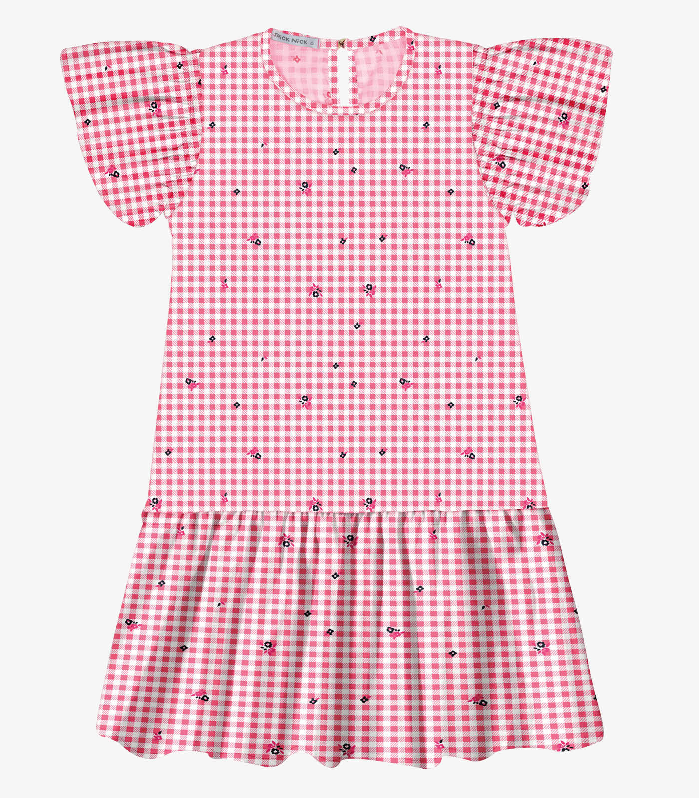 Vestido Popeline Estampado Trick Nick Rosa - Imagem 5