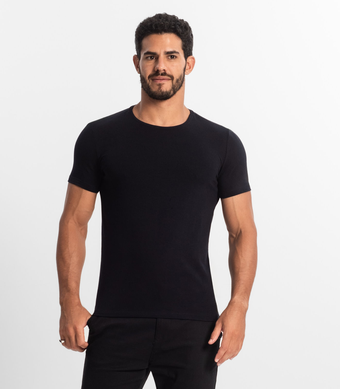Camiseta Masculina Manga Curta KO Preto
