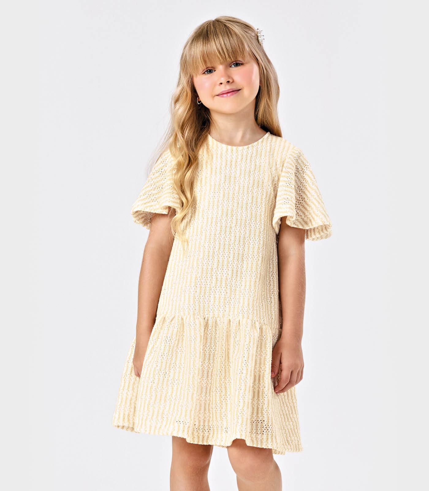 Vestido Infantil Tricot Trick Nick Bege