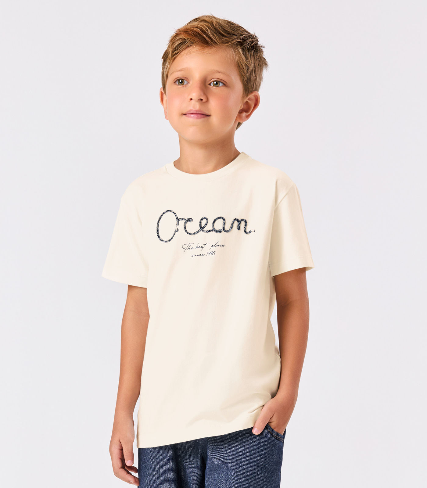 Conjunto Infantil Camiseta Com Bermuda Trick Nick Bege - Imagem 2