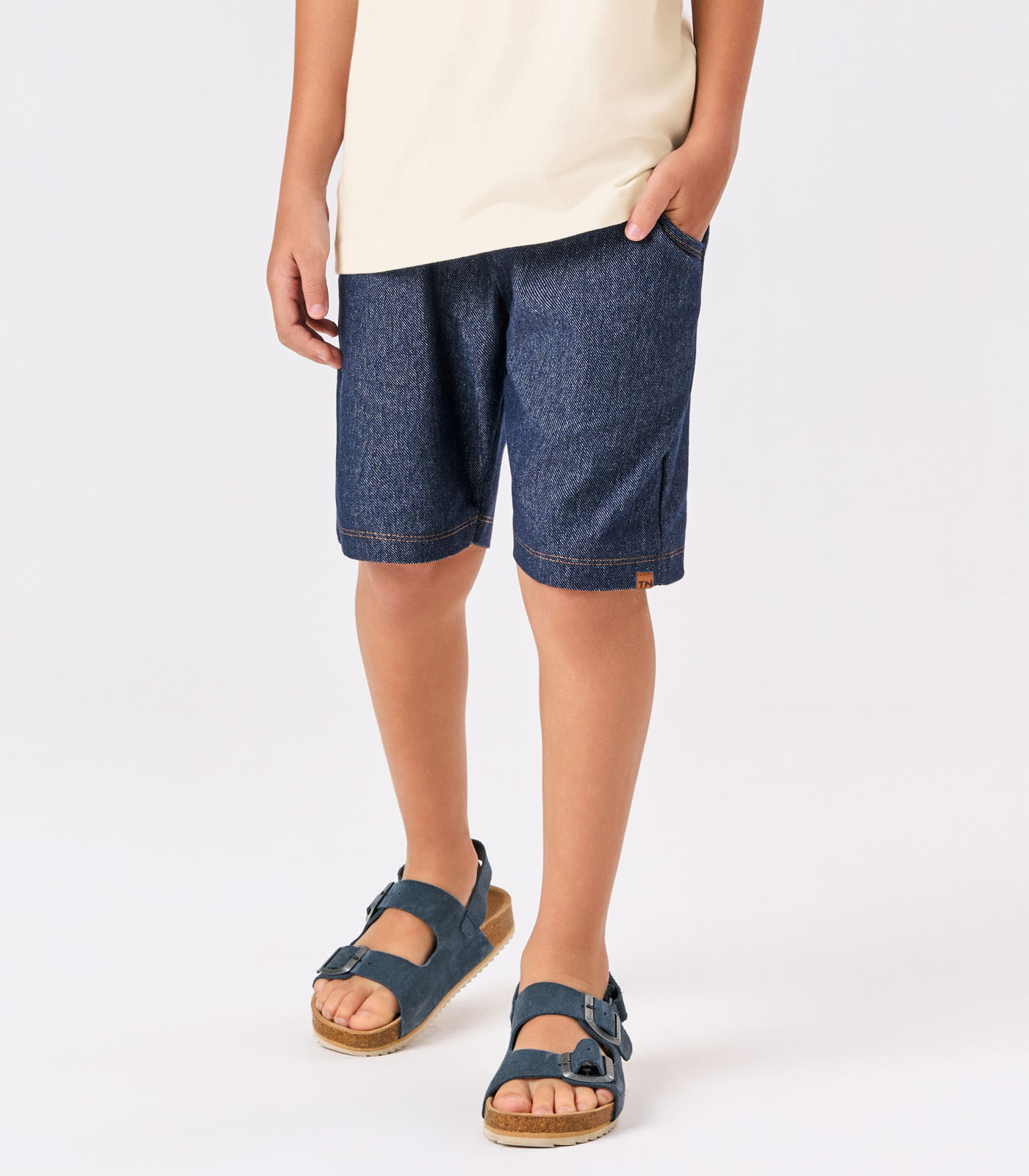 Conjunto Infantil Camiseta Com Bermuda Trick Nick Bege - Imagem 3