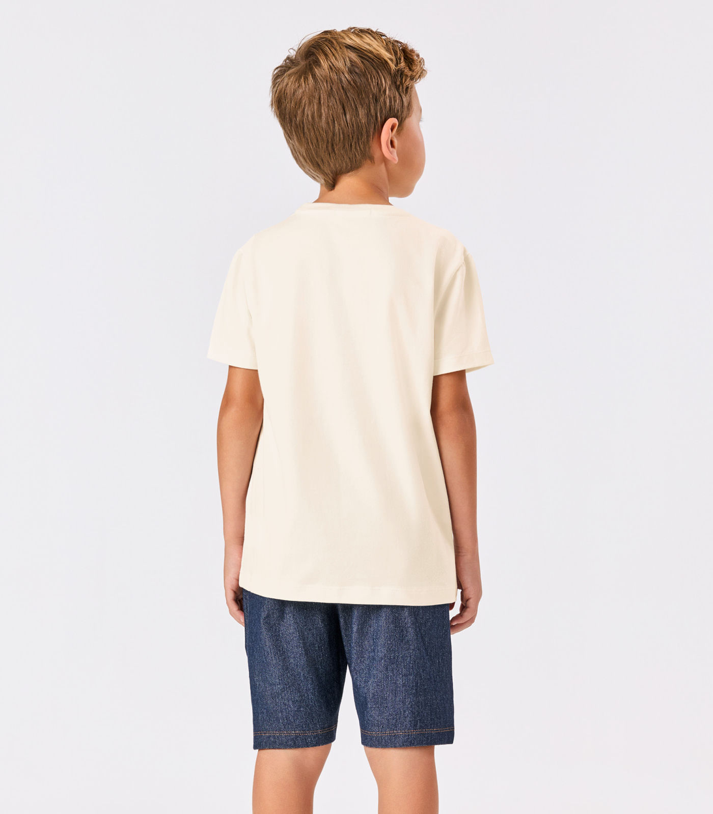 Conjunto Infantil Camiseta Com Bermuda Trick Nick Bege - Imagem 4