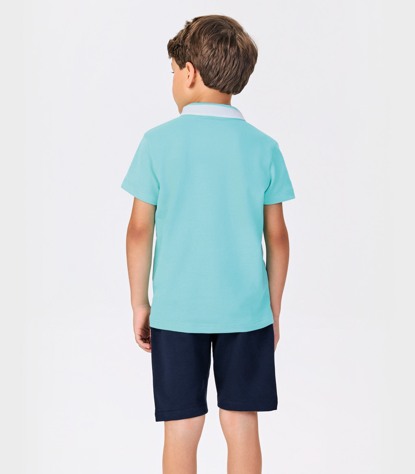 Conjunto Infantil Polo Com Bermuda Trick Nick Azul - Imagem 4