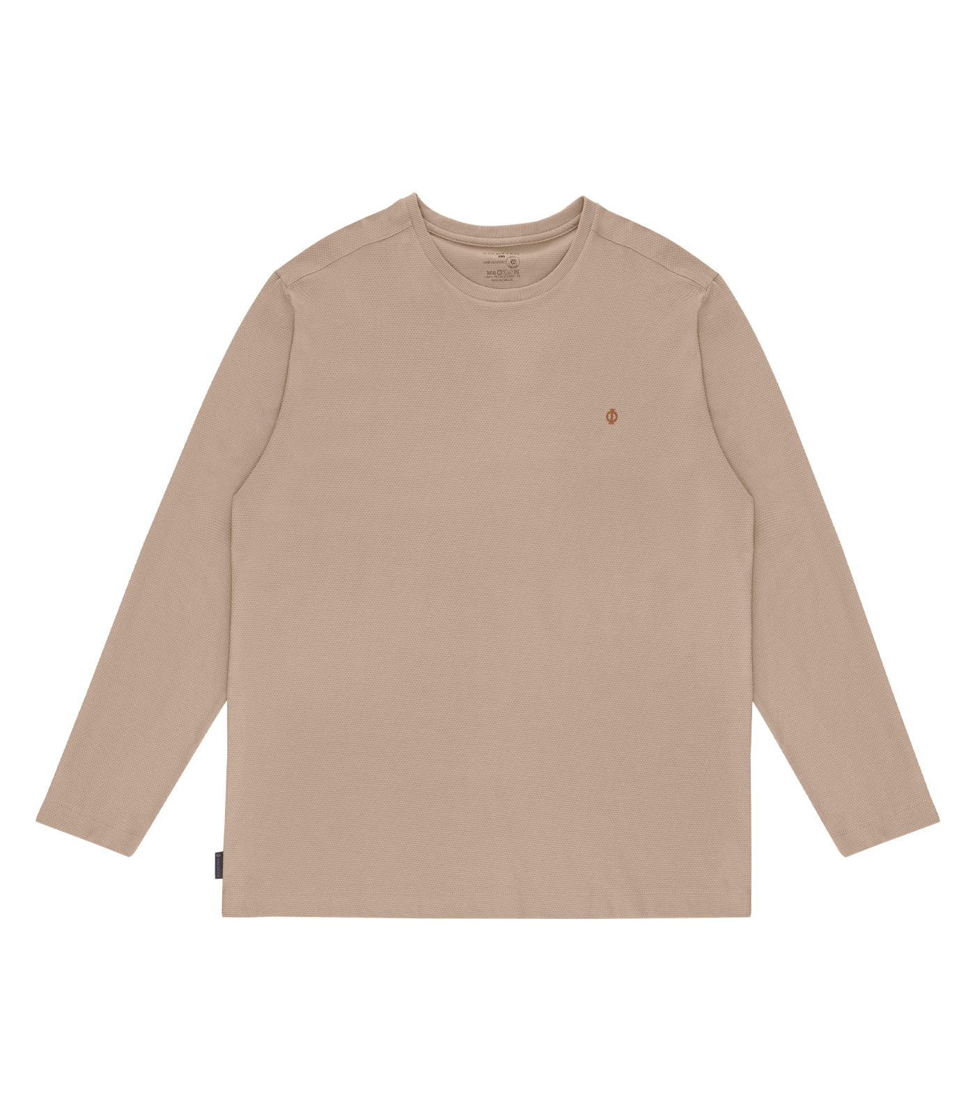 Camiseta Masculina Plus Size Manga Longa Diametro Marrom - Imagem 3