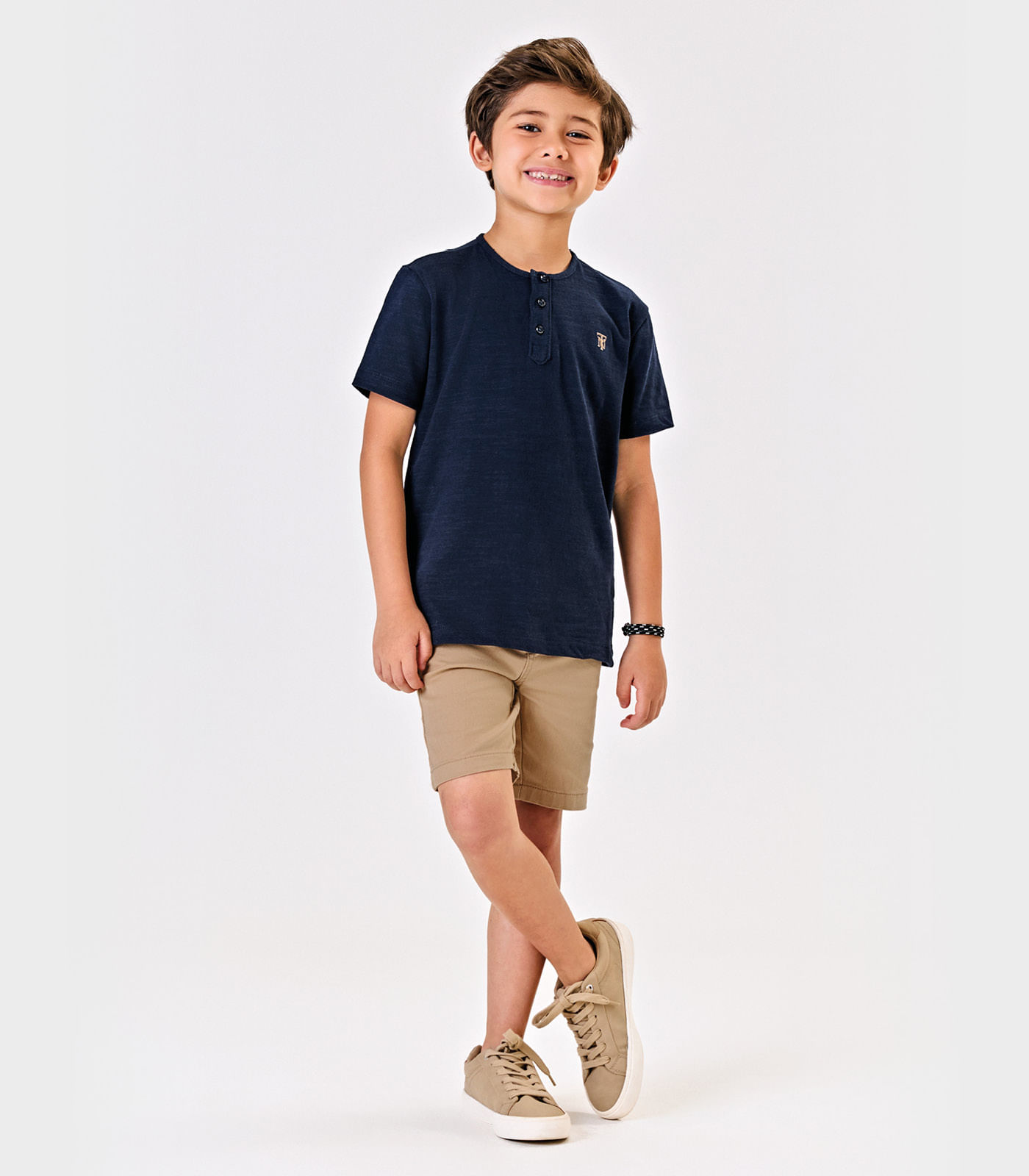 Conjunto Infantil Camiseta Com Bermuda Trick Nick Azul - Imagem 5