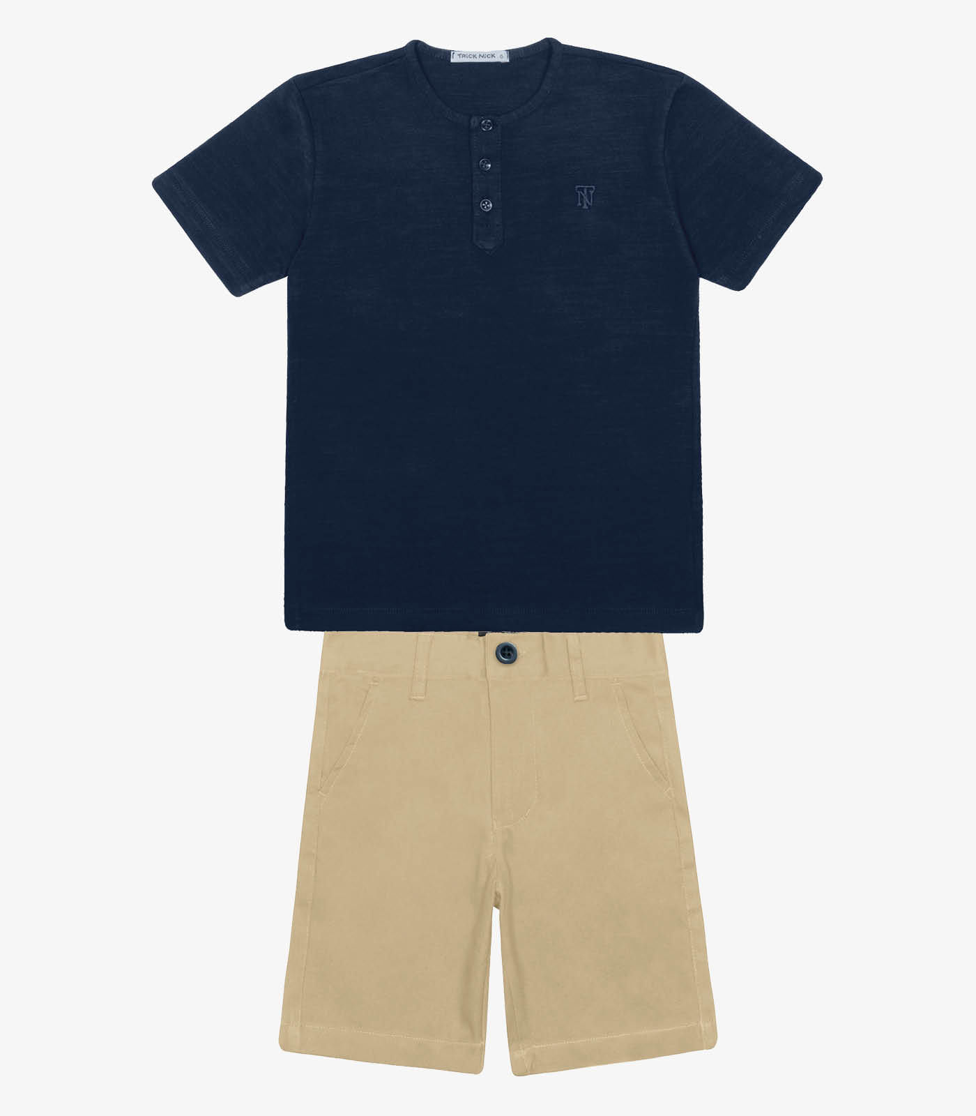 Conjunto Infantil Camiseta Com Bermuda Trick Nick Azul - Imagem 6