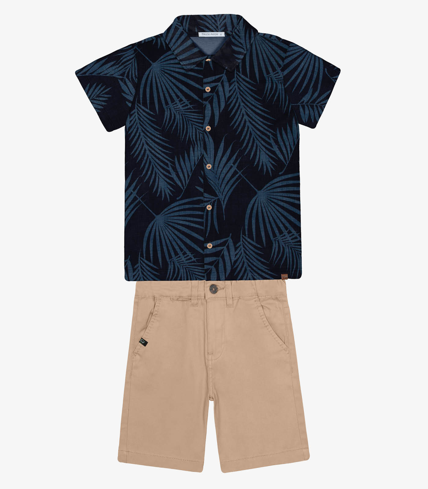 Conjunto Infantil Camisa Com Bermuda Trick Nick Azul