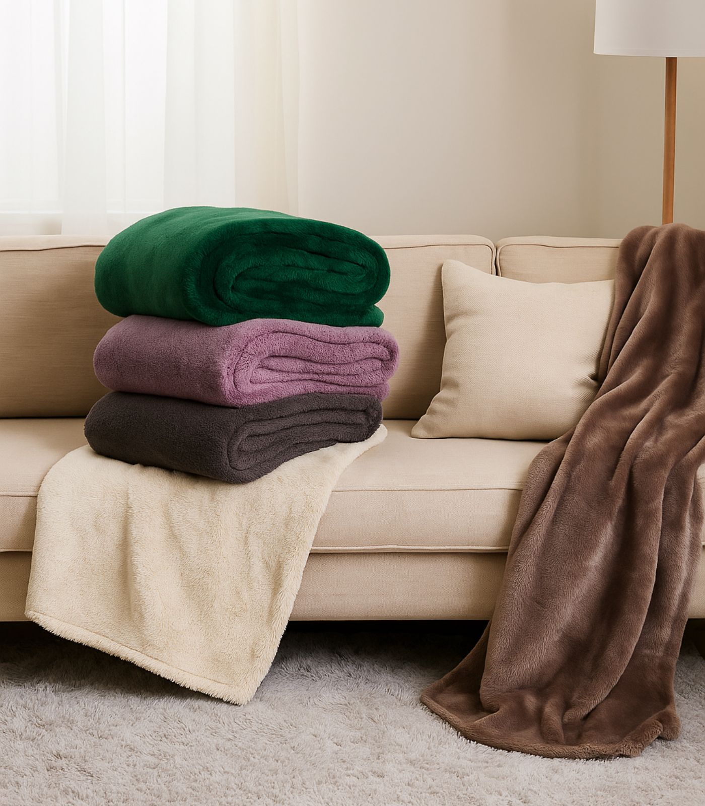 Manta de Microfibra Lisa Casal Infinita Cor Verde