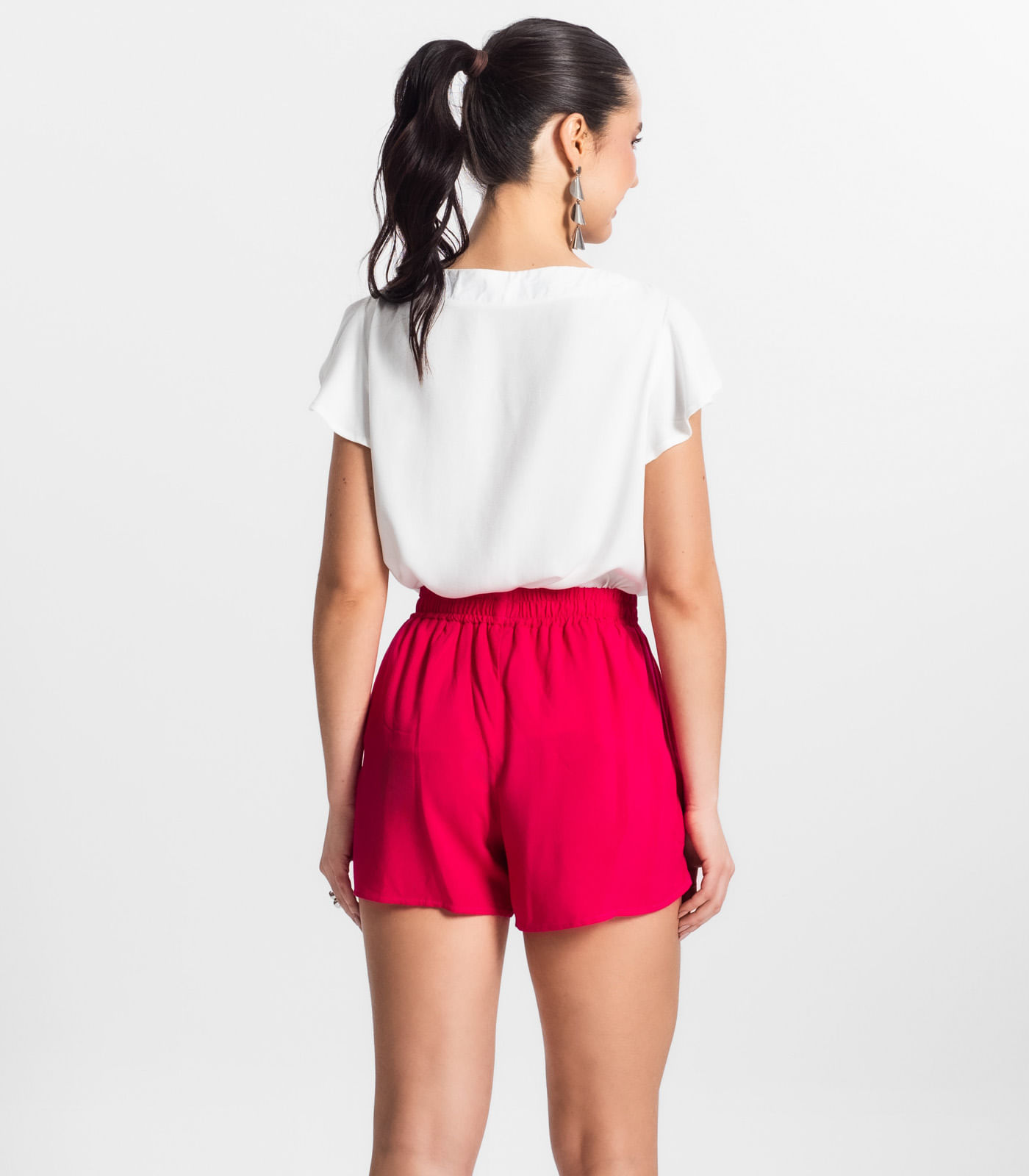 Shorts Feminino De Viscose Select Rosa - Imagem 3