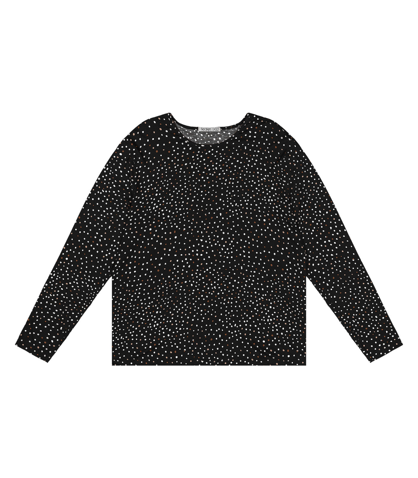 Blusa Feminina Manga Longa Plus Size Secret Glam Preto - Imagem 5