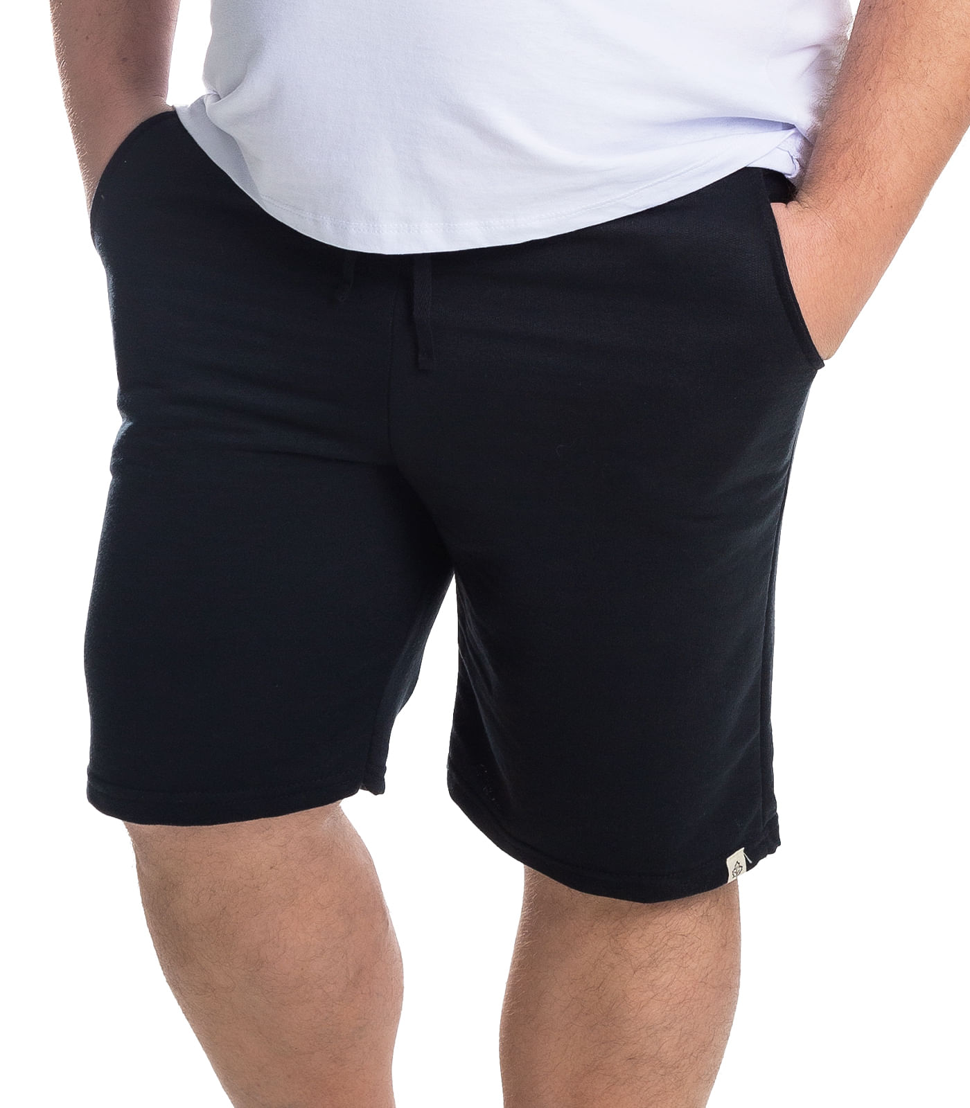 Bermuda Masculina Moletom Plus Size Select Preto