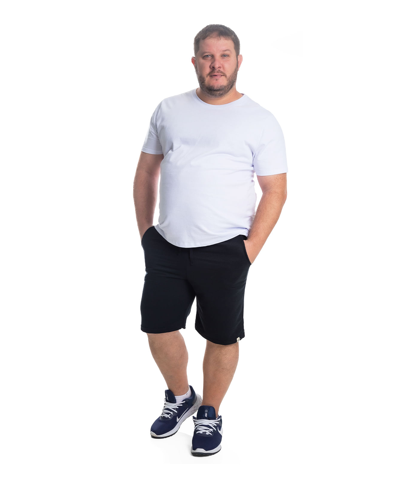 Bermuda Masculina Moletom Plus Size Select Preto - Imagem 3