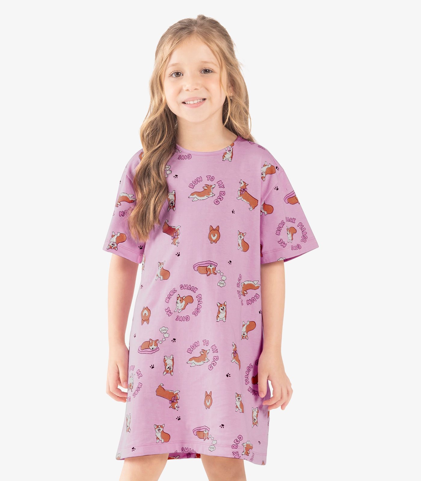 Camisola Infantil Feminina Meia Malha Rovi Kids Rosa - Imagem 2