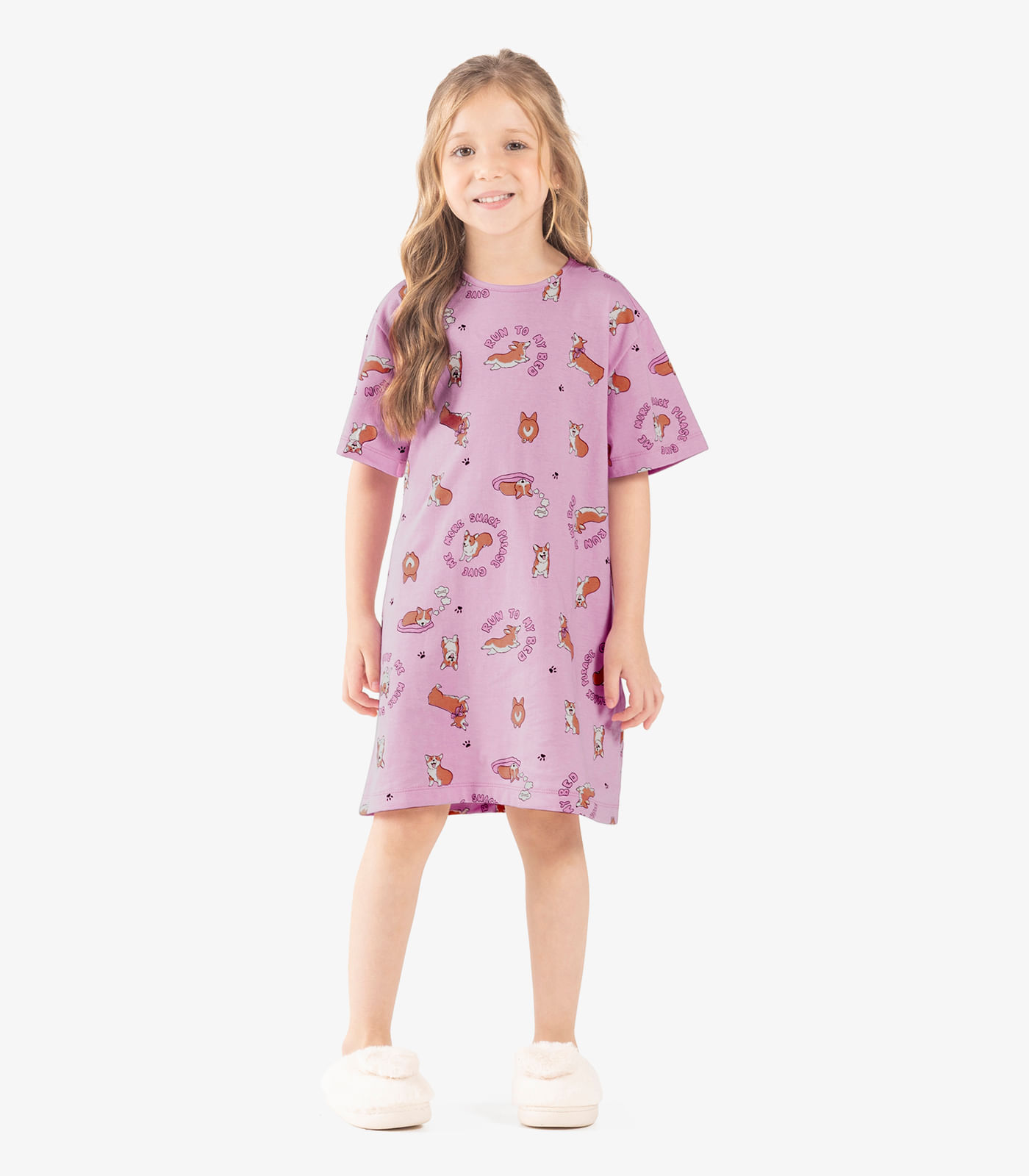 Camisola Infantil Feminina Meia Malha Rovi Kids Rosa - Imagem 4