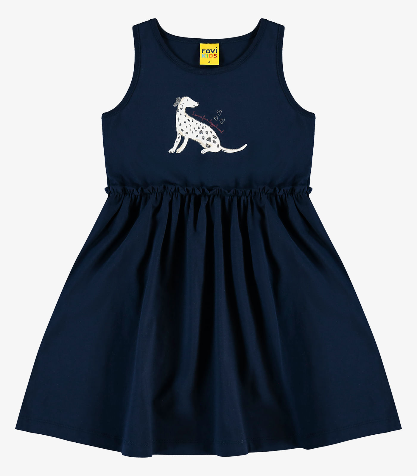 Vestido Infantil em Meia Malha Rovi Kids Azul