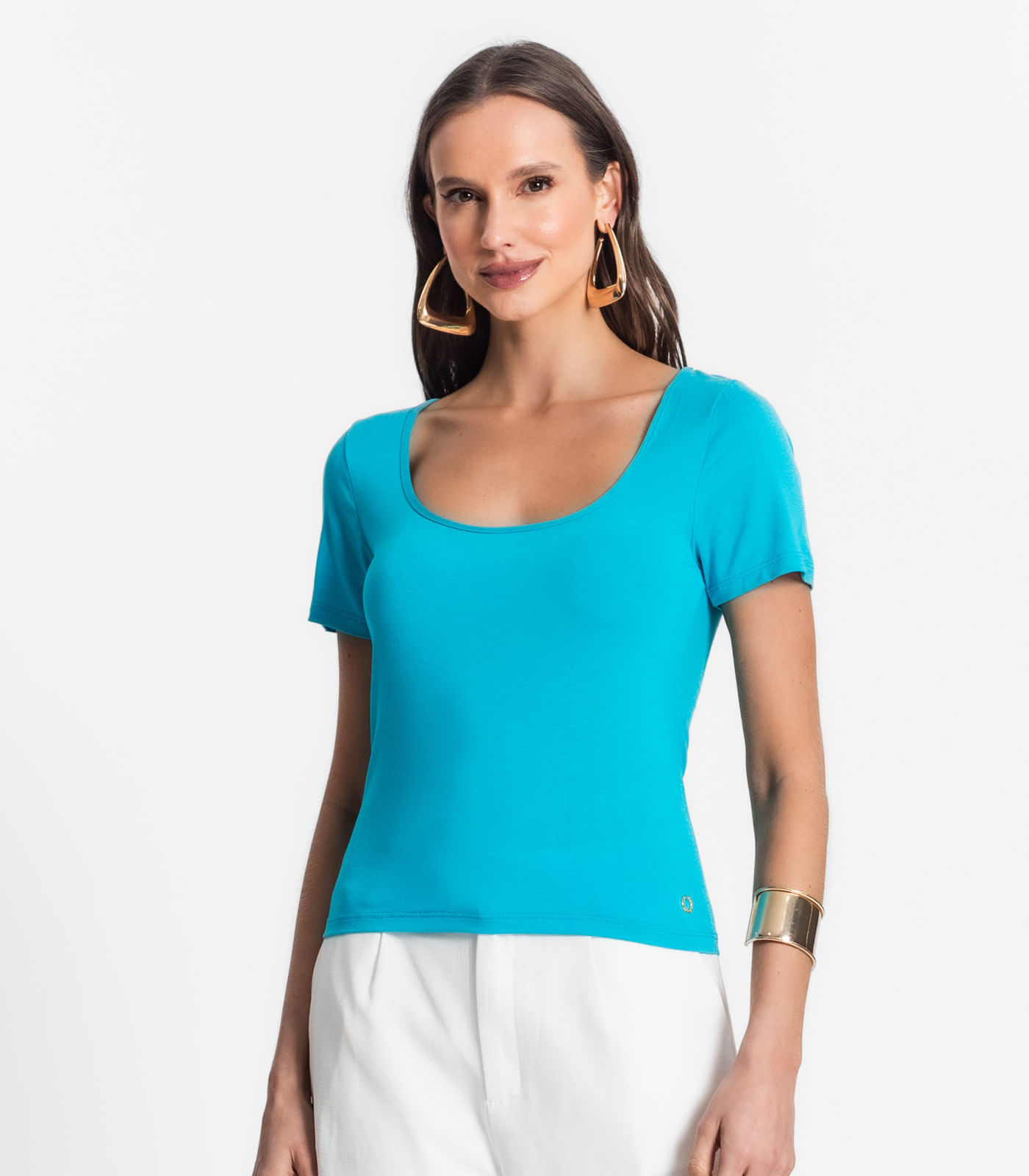 Blusa De Viscotorcion Decote Feminino Endless Azul - Imagem 2