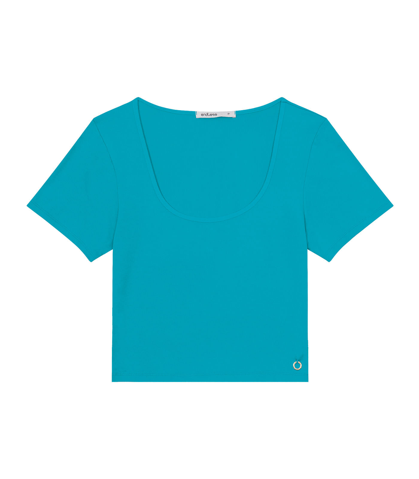 Blusa De Viscotorcion Decote Feminino Endless Azul - Imagem 5