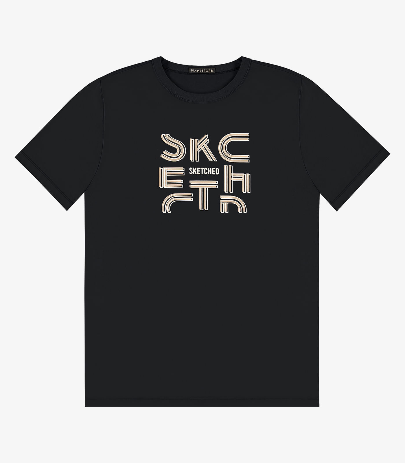 Camiseta Masculina em Meia Malha Diametro Preto - Imagem 2