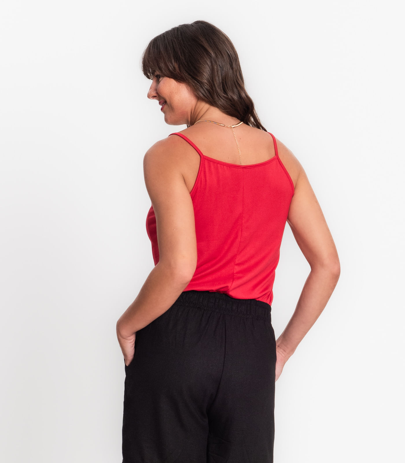 Blusa De Alça Semi Acabada Malha Delicate Rovitex Vermelho - Imagem 3