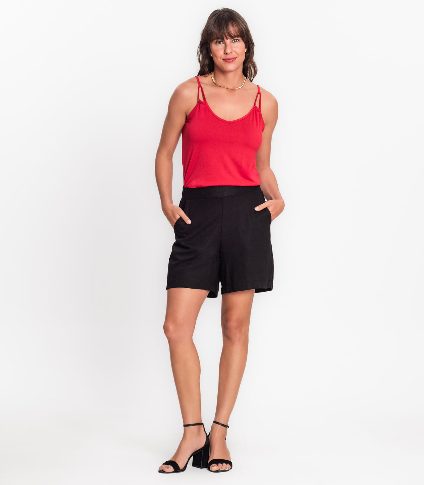 Blusa De Alça Semi Acabada Malha Delicate Rovitex Vermelho - Imagem 4