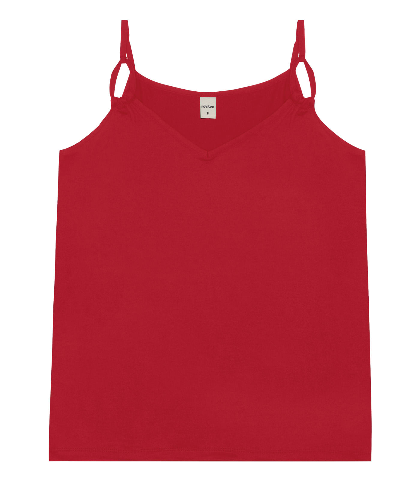 Blusa De Alça Semi Acabada Malha Delicate Rovitex Vermelho - Imagem 5