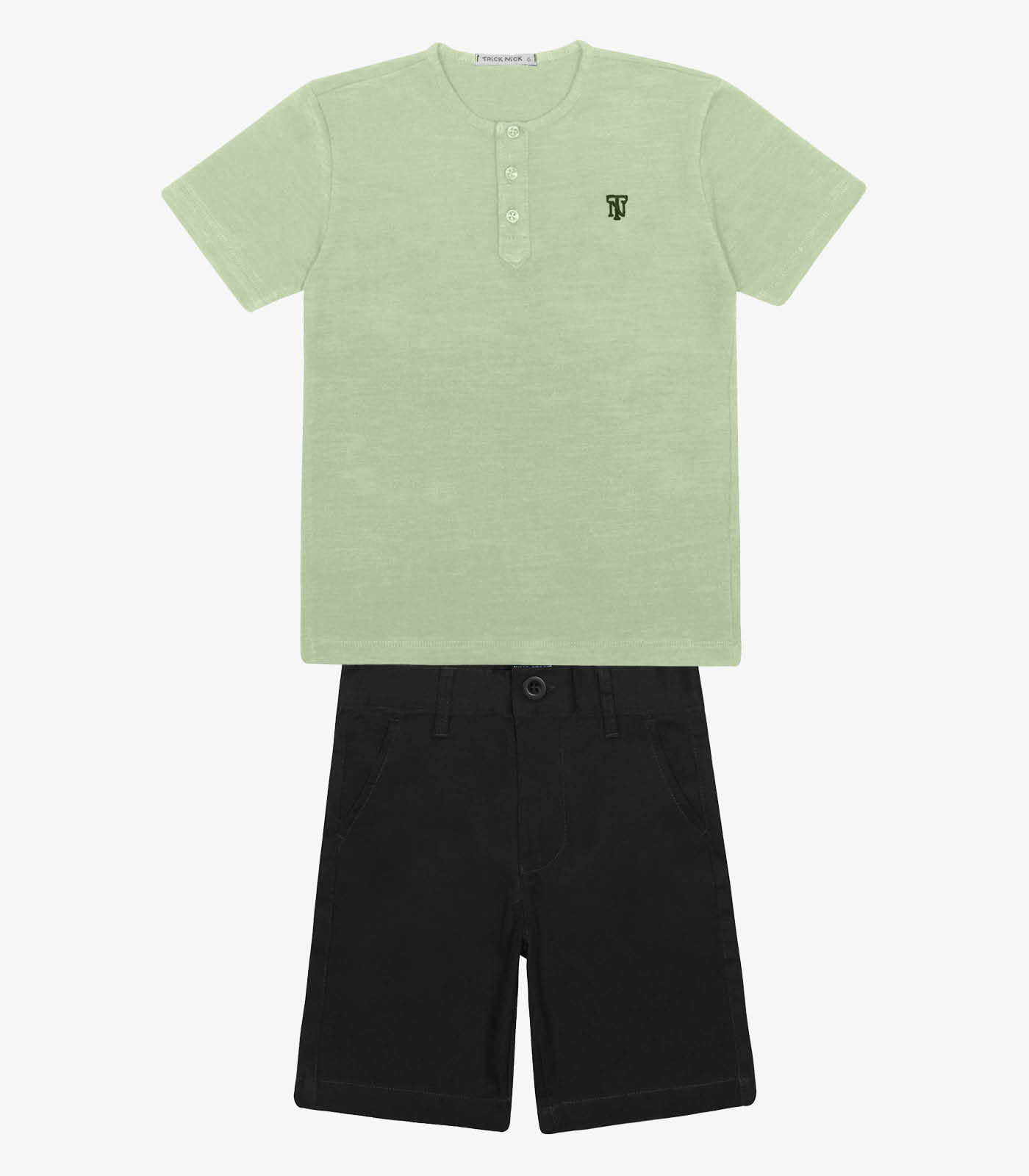 Conjunto Infantil Camiseta Com Bermuda Trick Nick Verde
