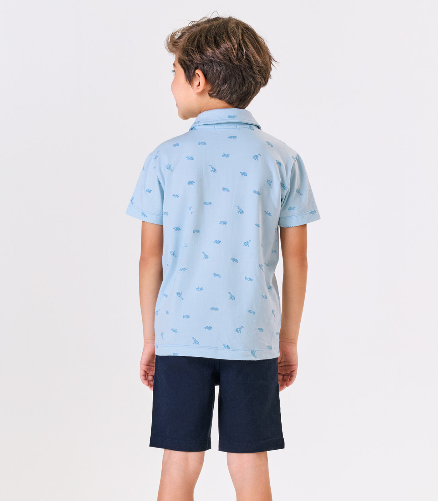 Conjunto Menino Camisa Com Bermuda Trick Nick Azul - Imagem 3