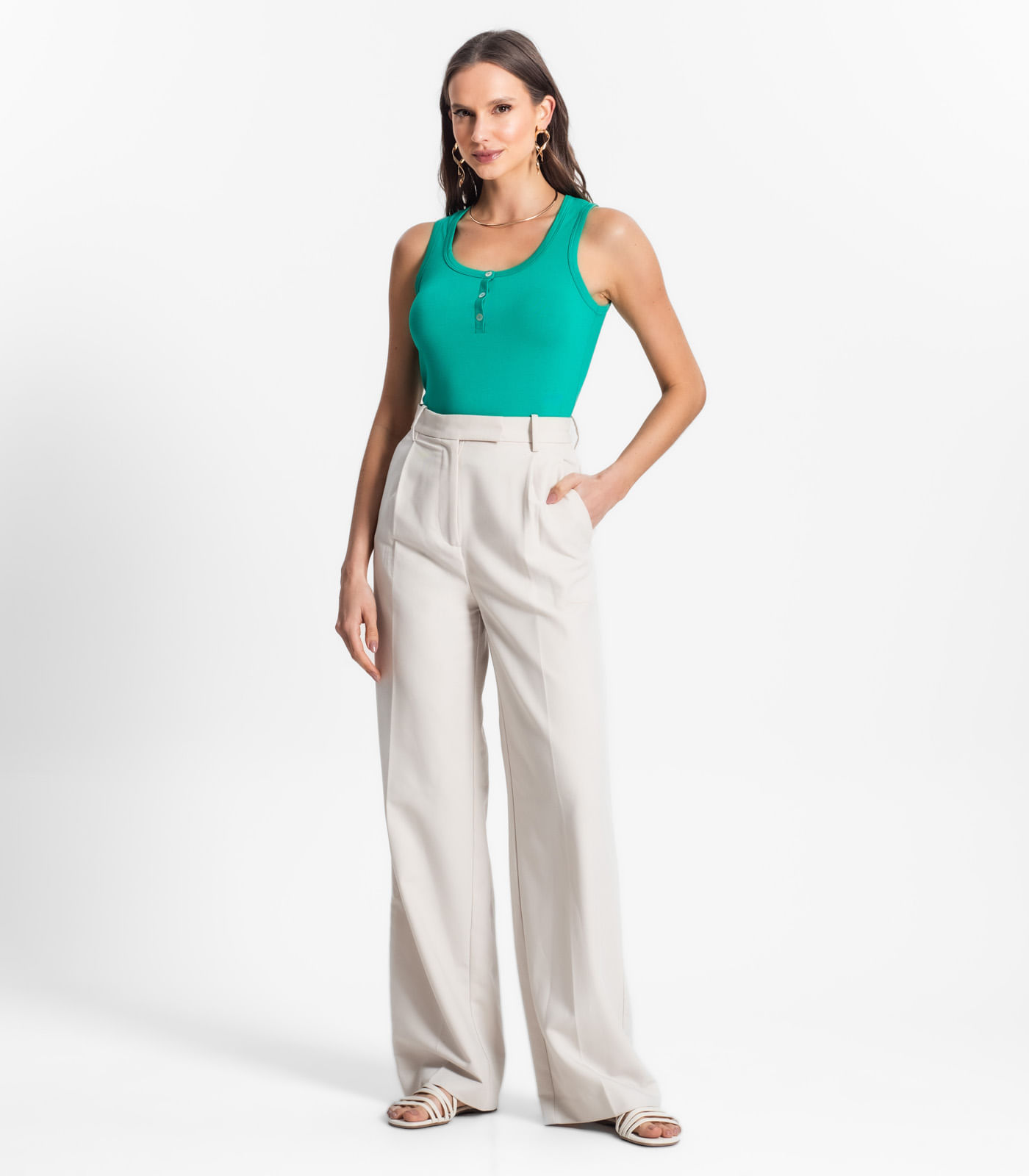 Regata De Viscotorcion Feminina Endless Verde - Imagem 4