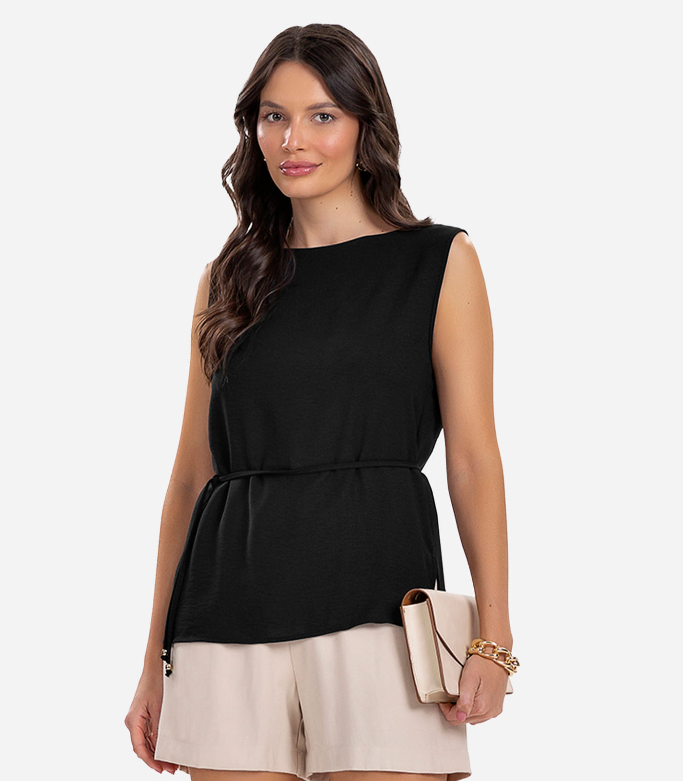 Regata Feminina com Amarração Rovitex Preto