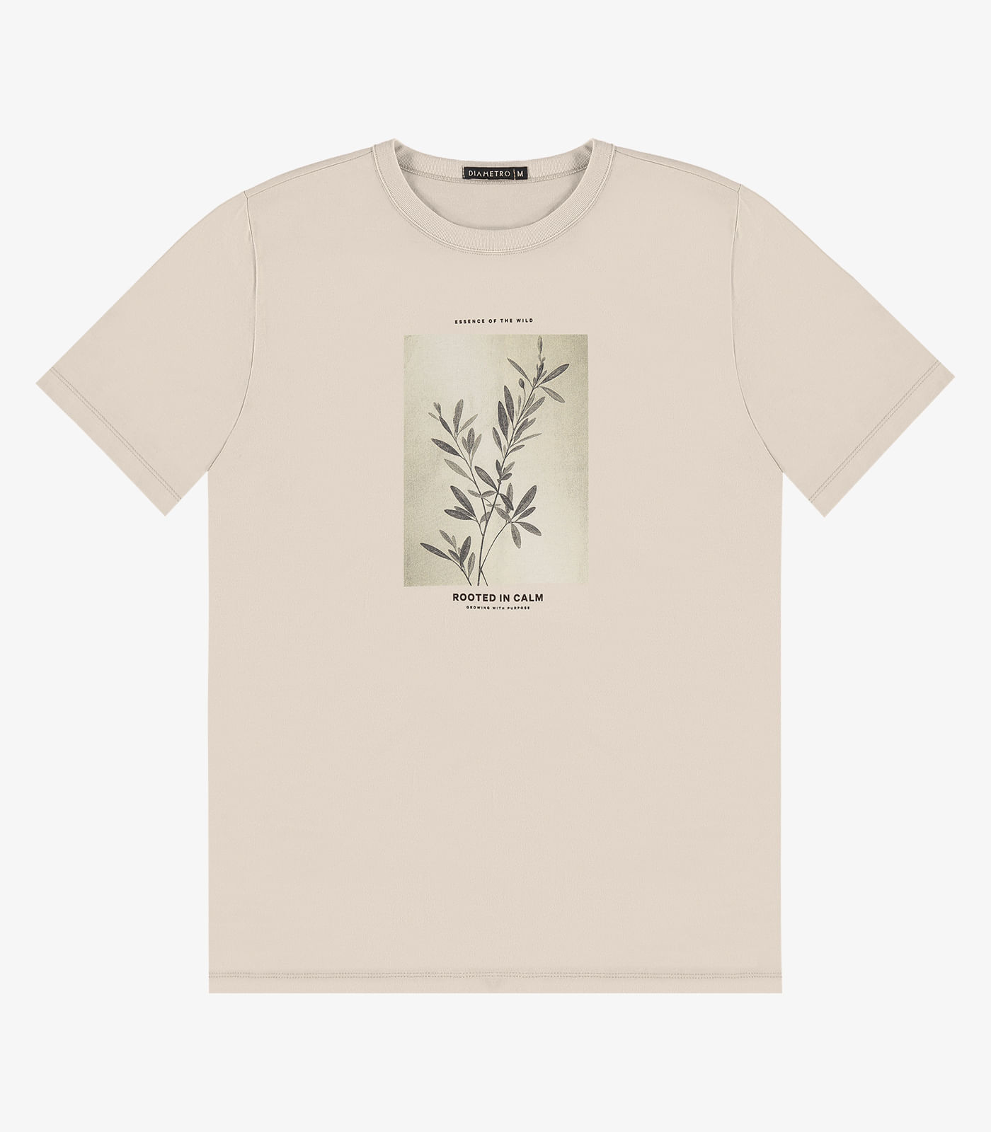 Camiseta Masculina em Meia Malha Diametro Bege