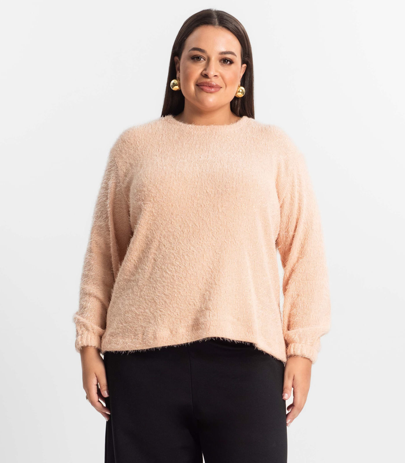 Moletom Feminino Plus Size Secret Glam Rosa
