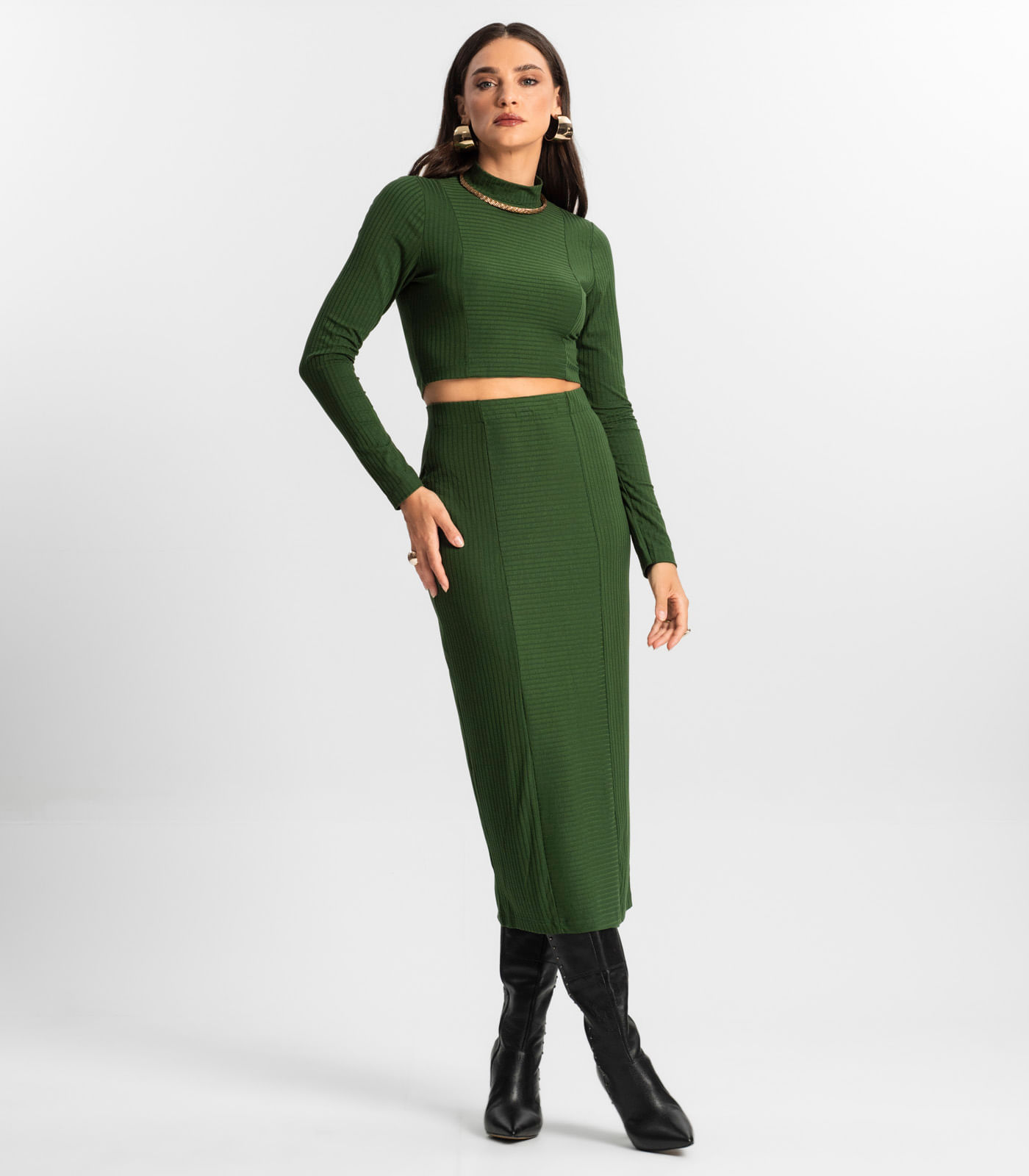 Conjunto de Blusa com Saia Endless Verde - G