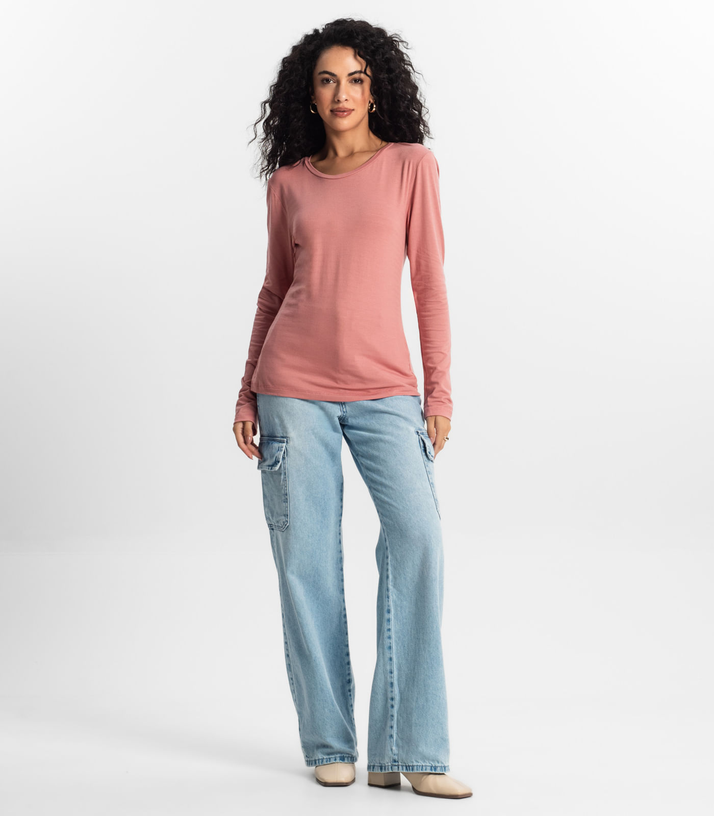 Blusa Manga Longa Feminina Rovitex Rosa - Imagem 4