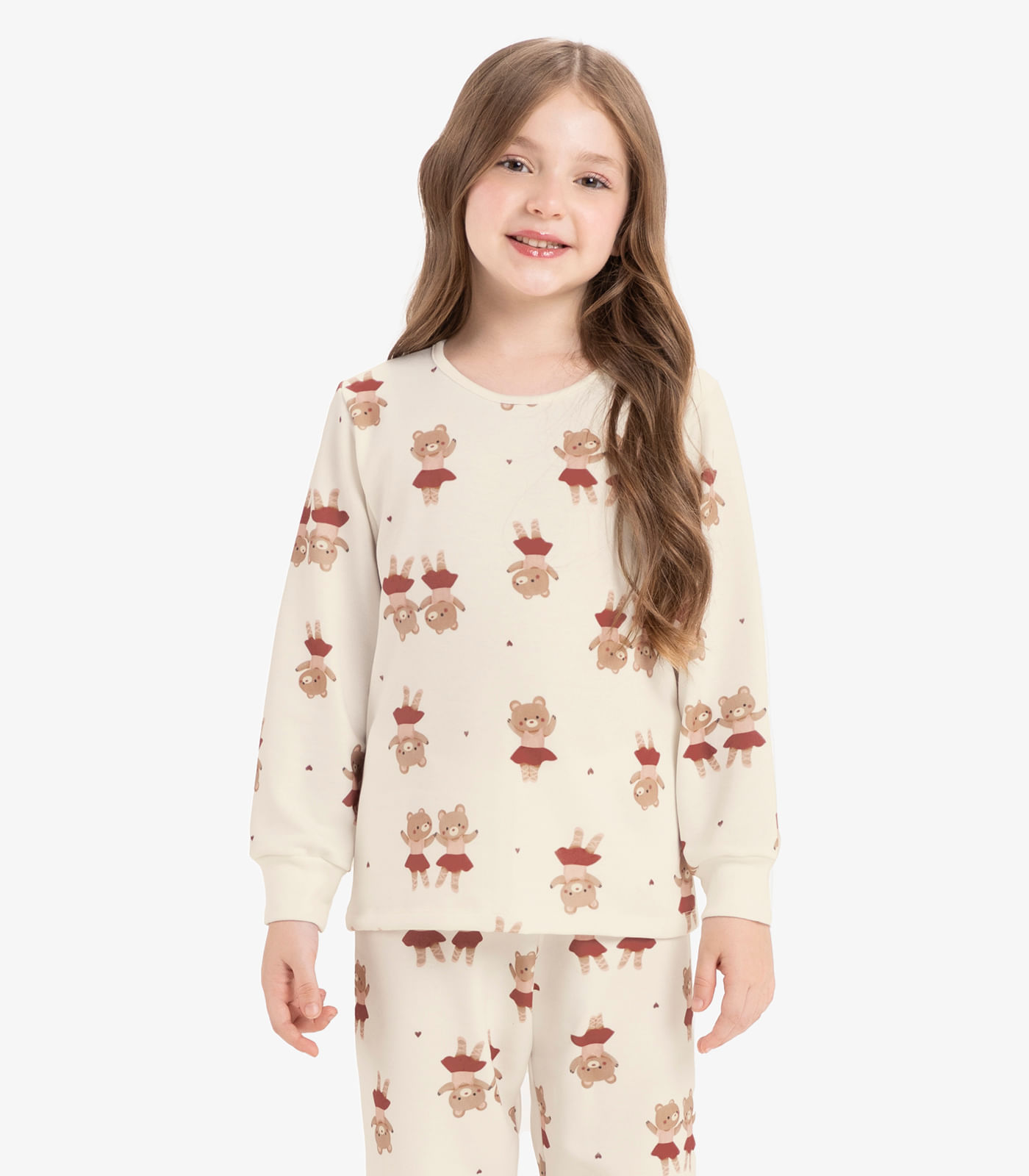 Pijama moletinho Rovi Kids Bege - Imagem 2