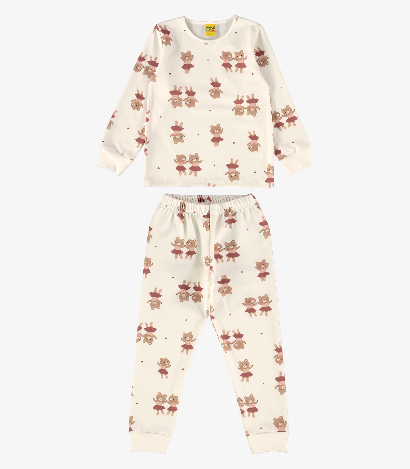 Pijama moletinho Rovi Kids Bege - Imagem 6