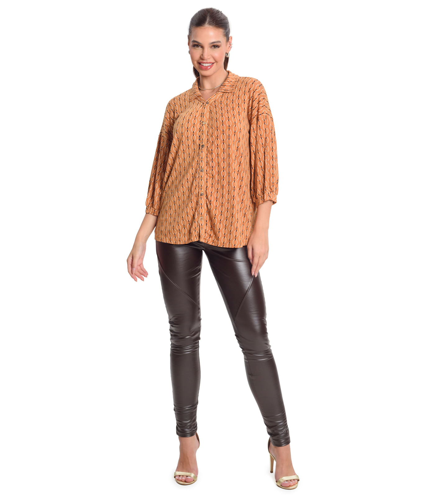 Camisa Feminina Elo Rovitex Marrom